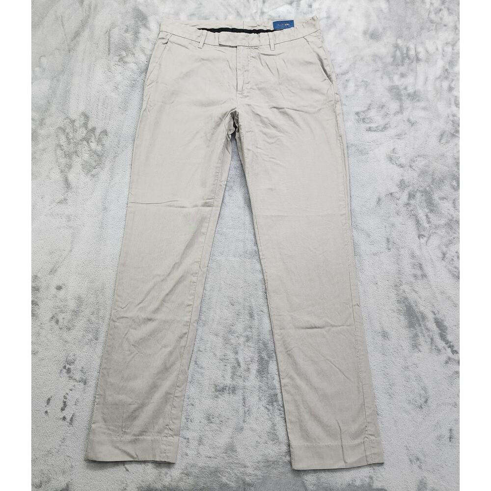 Fairlane Pants Mens 33/34 Tan Refined Twill‎ Slim Fit Chino Cotton Tencel Office